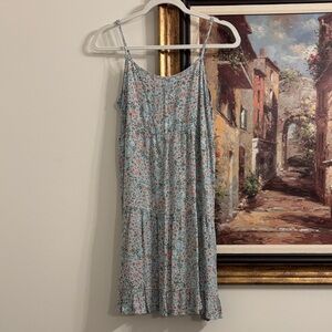 Pink Rose Floral Dress with Spaghetti Straps